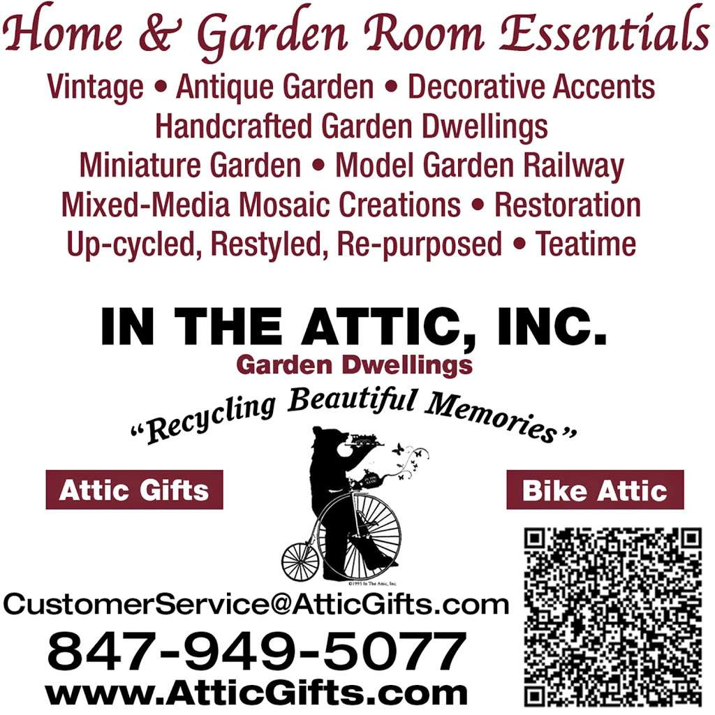 ITA: Attic Gifts, Bike Attic, Garden Dwellings divisions | 27640 Volo Village Rd, Mercantile Mall Shop 1294-1299, Volo, IL 60073, USA | Phone: (847) 949-5077