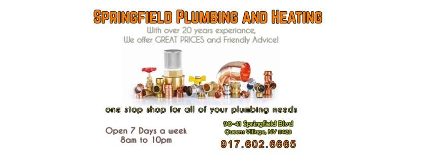 Springfield Plumbing and Heating | 90-41 Springfield Blvd, Queens Village, NY 11428, USA | Phone: (917) 602-6665