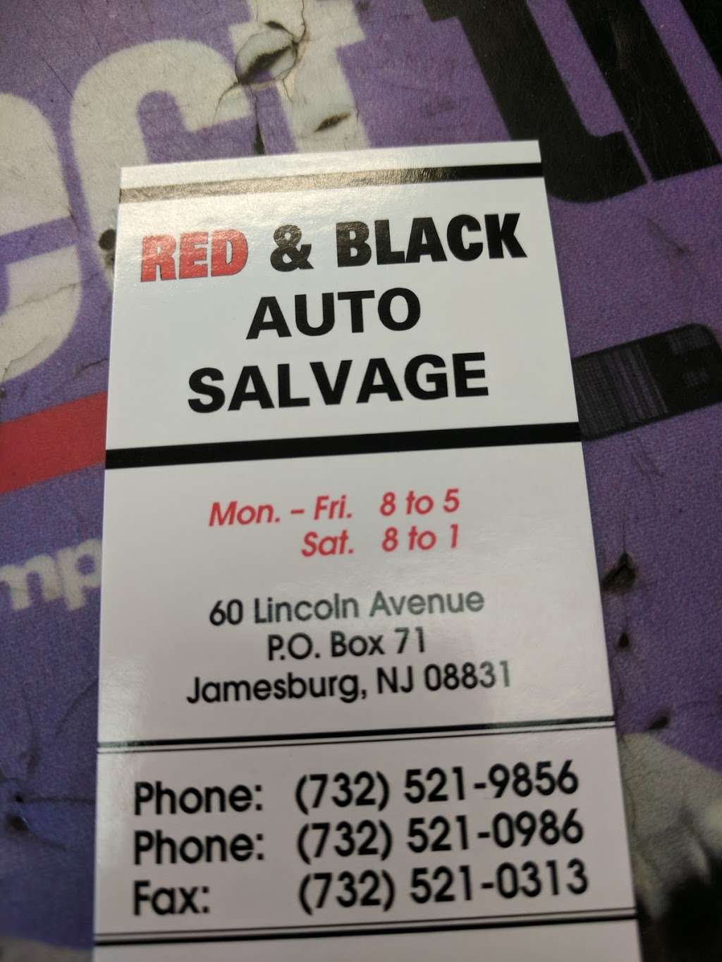Red & Black Auto Inc | 60 Lincoln Ave, Jamesburg, NJ 08831, USA | Phone: (732) 521-9856