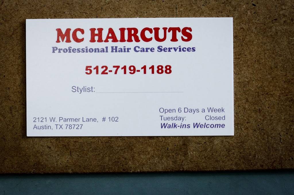MC Haircuts | 2121 W Parmer Ln #102c, Austin, TX 78727, USA | Phone: (512) 719-1188