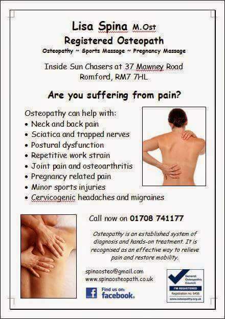 Lisa Spina Registered Osteopath | Lime Cl, Romford RM7 7BD, UK | Phone: 07517 711171