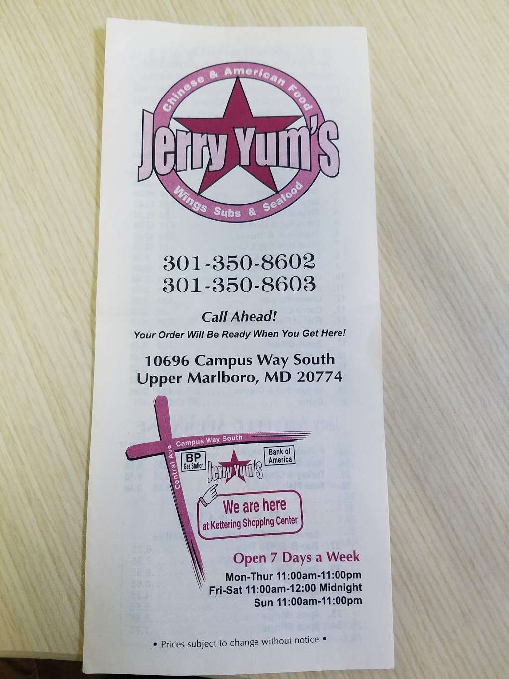 Jerry Yums | 10696 Campus Way S, Greater Upper Marlboro, MD 20774, USA | Phone: (301) 350-8602