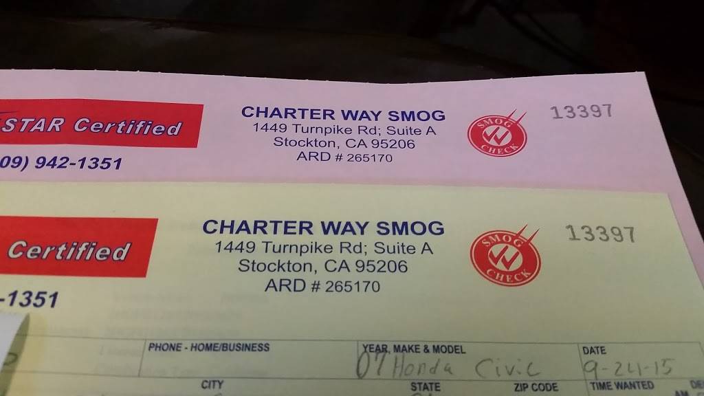 Charter Way Smog | 1449 French Camp Turnpike, Stockton, CA 95206, USA | Phone: (209) 942-1351