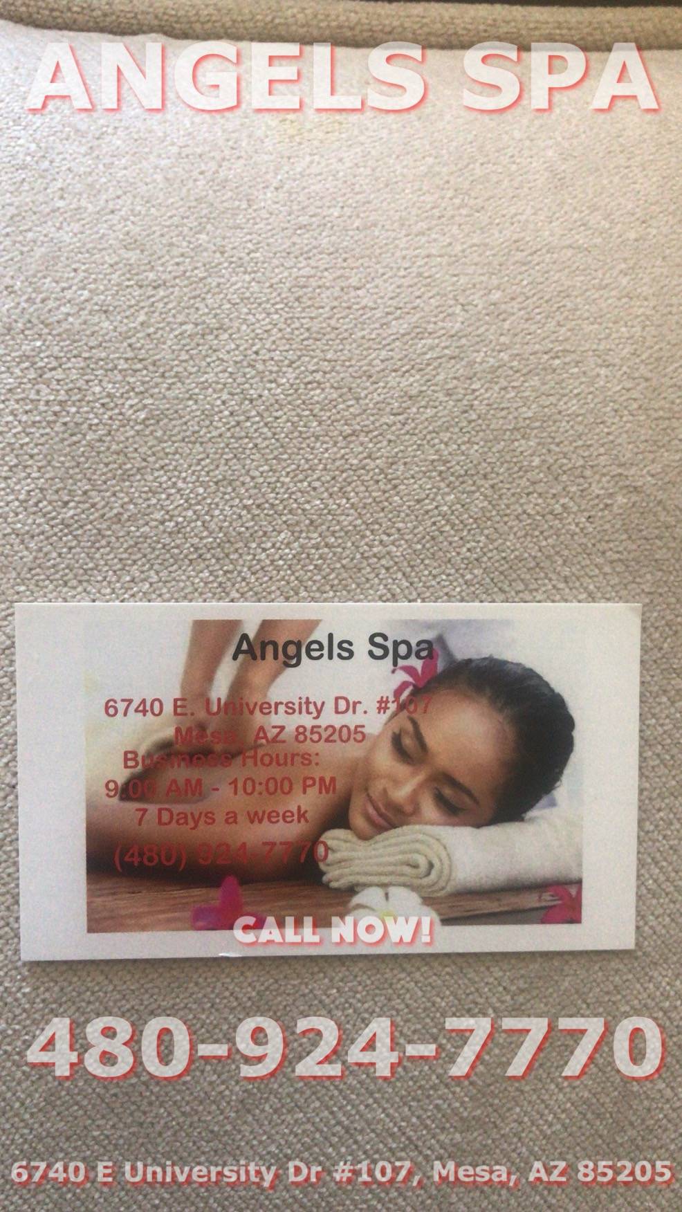 Angels Spa | 6740 E University Dr #107, Mesa, AZ 85205, United States | Phone: (480) 924-7770