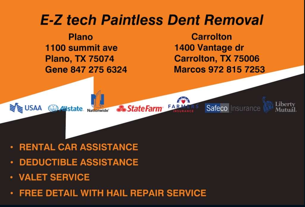 E-Z Tech Paintless Dent Removal | 1400 Vantage Dr, Carrollton, TX 75006, USA | Phone: (833) 439-8324