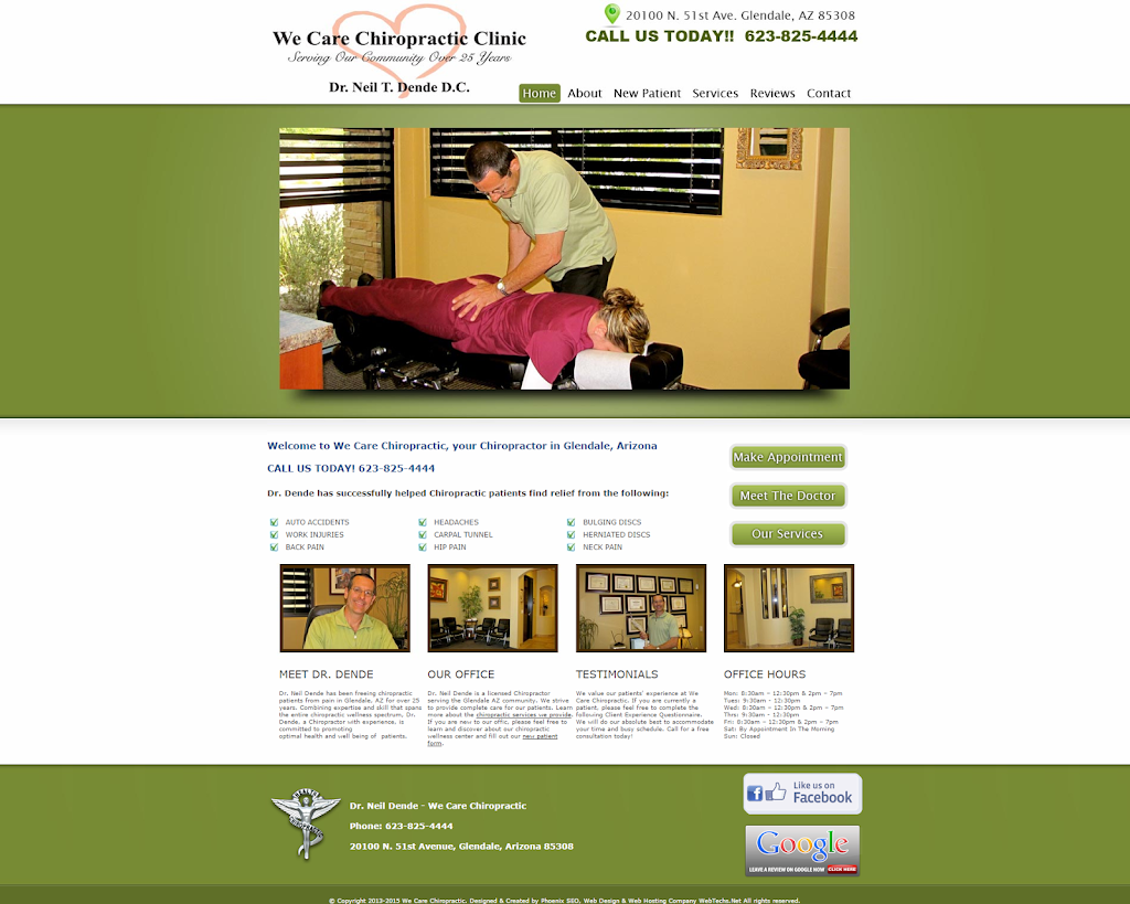 We Care Chiropractic P.C. | 20100 N 51st Ave. Suite #B-210, Glendale, AZ 85308, USA | Phone: (623) 825-4444