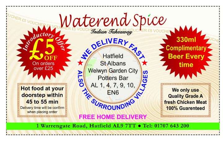 Waterend Spice | 1 Warrengate Rd, Brookmans Park, Hatfield AL9 7TT, UK | Phone: 01707 643200
