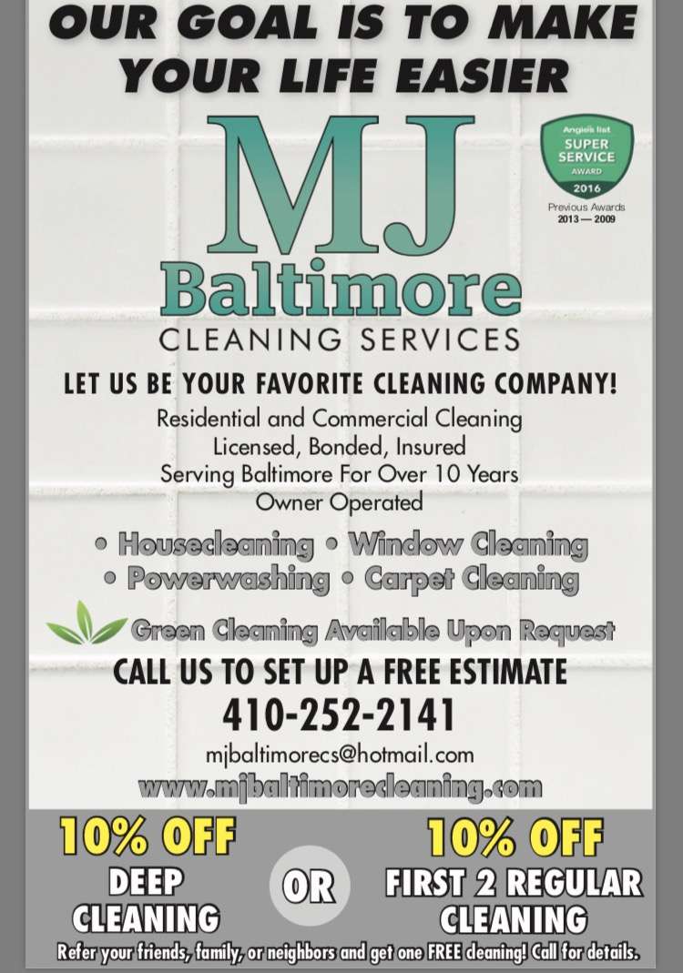 M J Baltimore Cleaning Services | 2205 Old Bosley Rd, Lutherville-Timonium, MD 21093, USA | Phone: (410) 252-2141