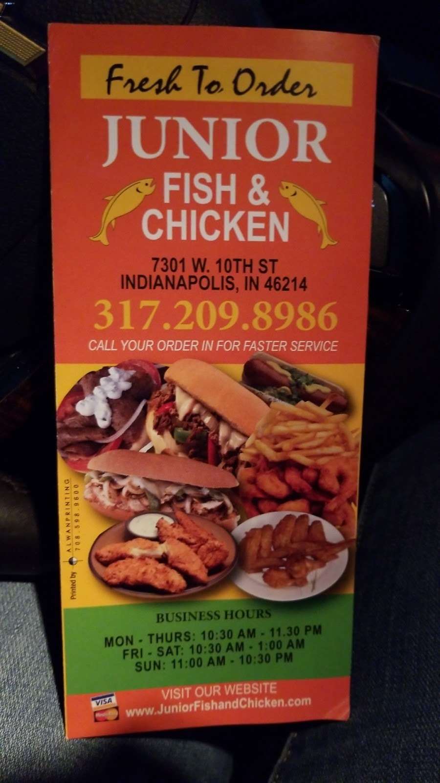 Junior Fish & Chicken | 7301 W 10th St, Indianapolis, IN 46214, USA | Phone: (317) 209-8986