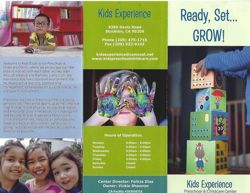 Kids Experience Preschool | 9389 Davis Rd, Stockton, CA 95209, USA | Phone: (209) 475-1715