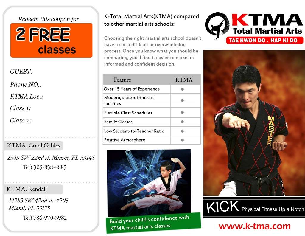 KTMA Taekwondo Martial Arts | 3010 Coral Way, Miami, FL 33145, USA | Phone: (305) 444-1199