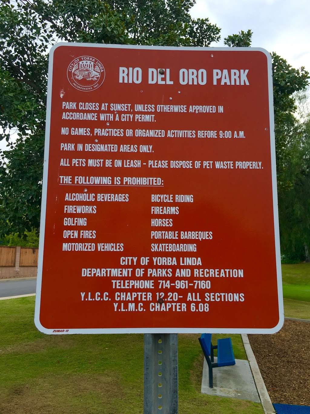 Rio del Oro Park | 4800 Avenida Rio Del Oro, Yorba Linda, CA 92886, USA