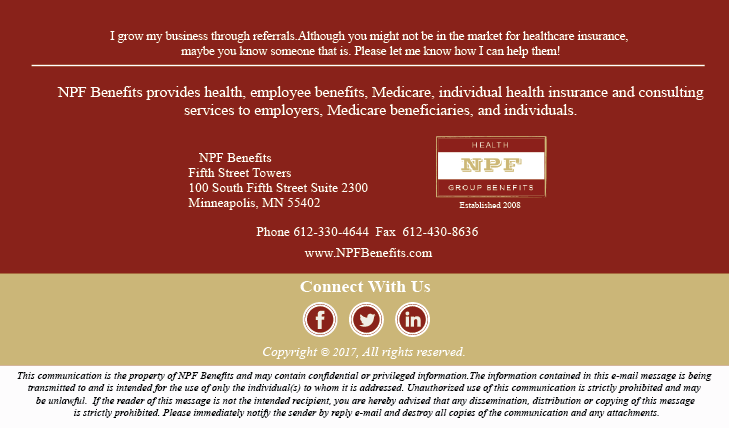 NPF Benefits | 550 Village Center Dr Suite 400, North Oaks, MN 55127, USA | Phone: (651) 371-6512