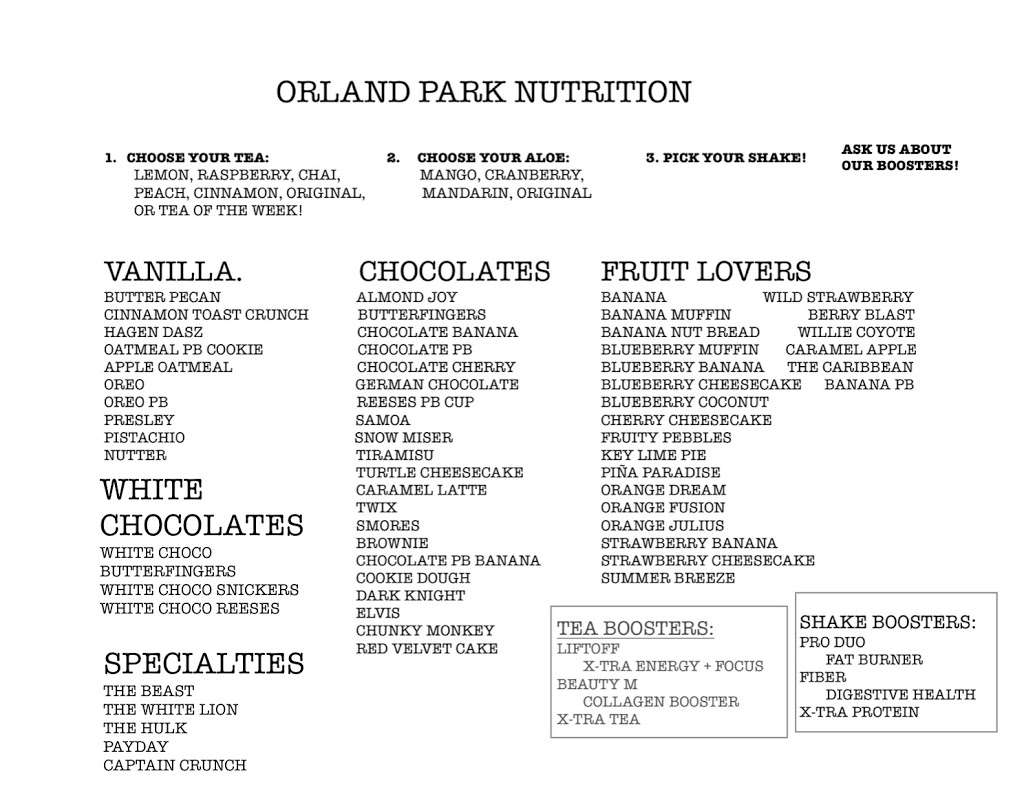 Orland Park Nutrition | 9951 W 151st St, Orland Park, IL 60462, USA | Phone: (773) 729-0451