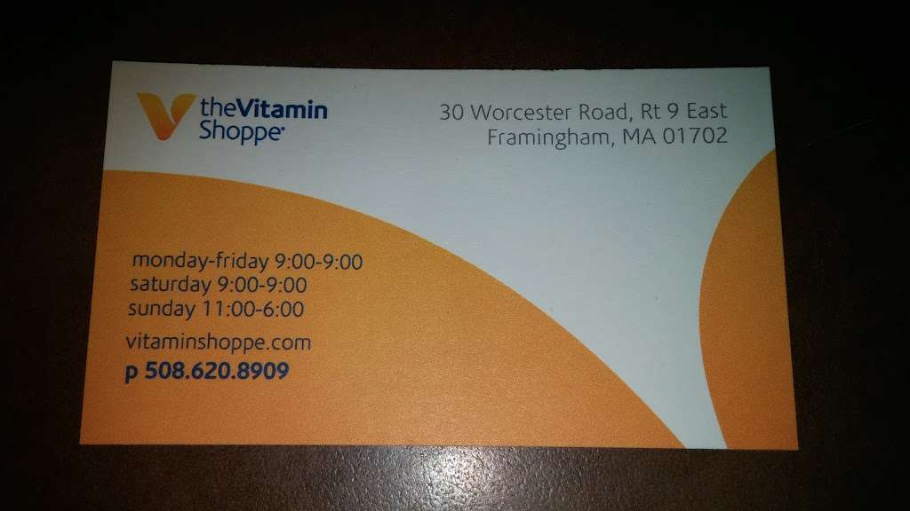 The Vitamin Shoppe | 30 Worcester Rd, Framingham, MA 01702, USA | Phone: (508) 620-8909