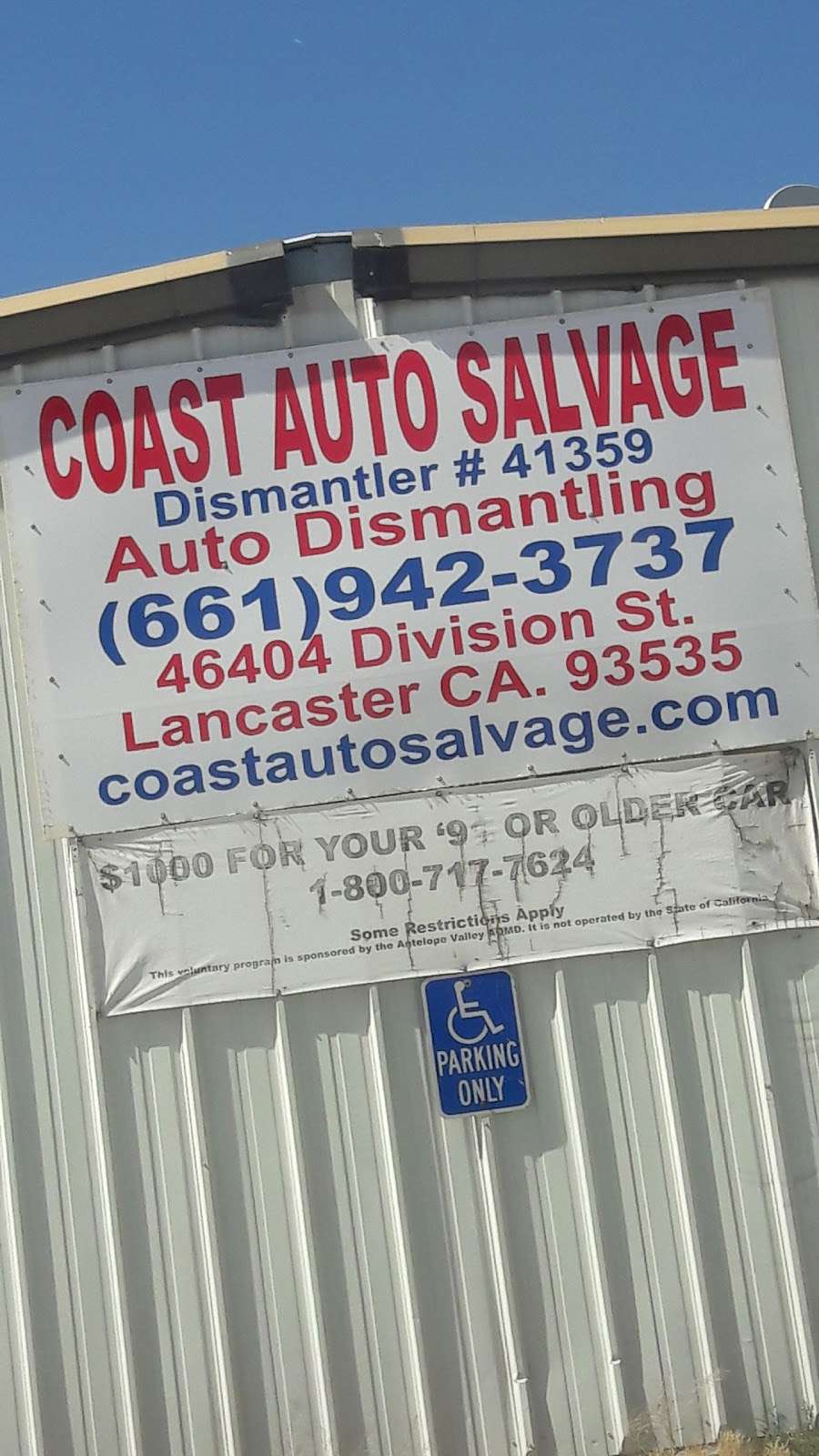 Coast Auto Salvage | 46404 Division St, Lancaster, CA 93535, USA | Phone: (661) 942-3737