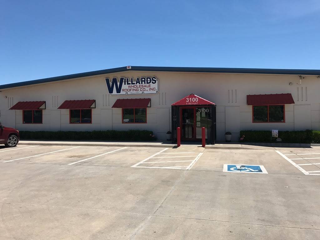 Willards Wholesale Roofing Co. Inc | 3100 S Bryant Ave, Del City, OK 73115, USA | Phone: (405) 235-1601