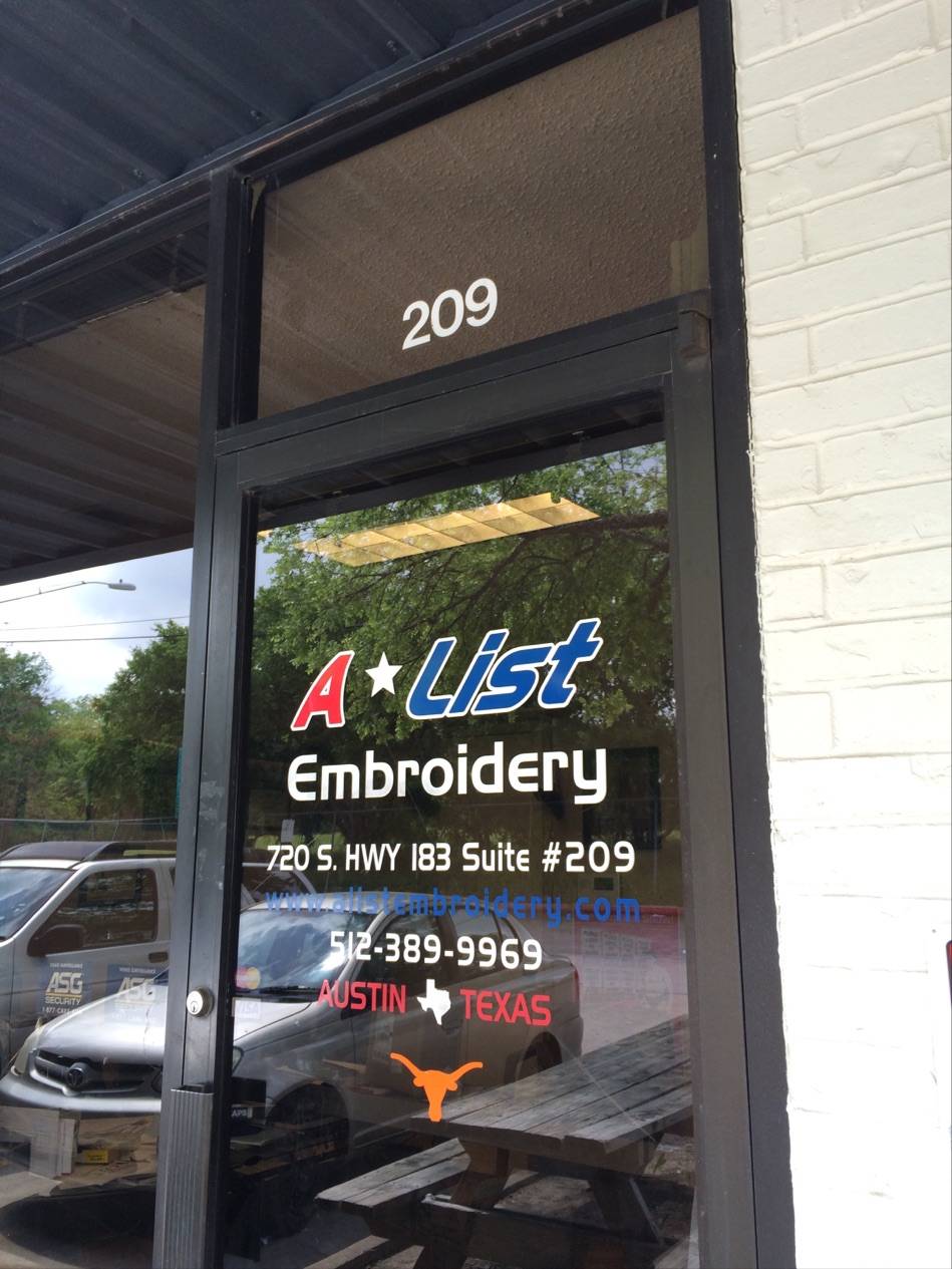 A-List Embroidery | 720 US Highway 183 South #220, Austin, TX 78741, USA | Phone: (512) 389-9969