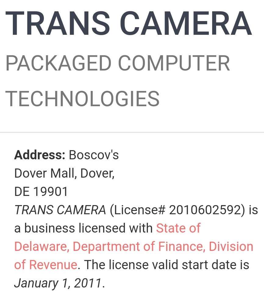 Trans Camera | inside Boscov’s, 1365 N Dupont Hwy, Dover, DE 19901, USA | Phone: (302) 734-9210