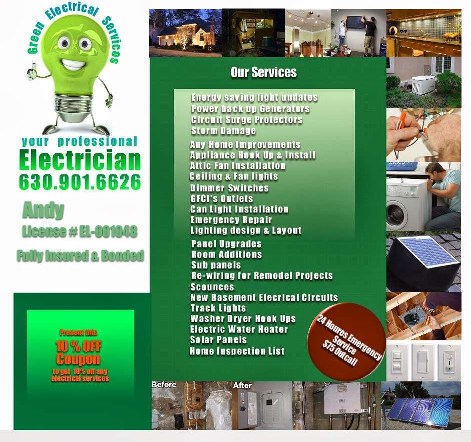 Andy Electrician | 84 Kenilworth Ct, Romeoville, IL 60565, USA | Phone: (630) 901-6626