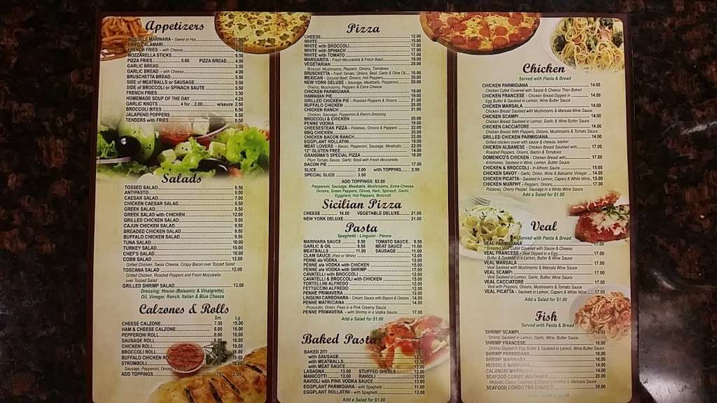 Domenicos Pizza Place | 13 Upper Mountain Ave, Rockaway, NJ 07866, USA | Phone: (973) 627-9100