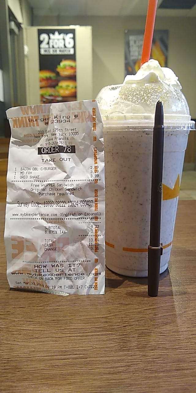 Burger king | 200 E 125th St, New York, NY 10035, USA | Phone: (866) 394-2493