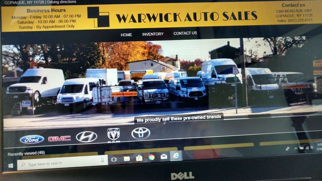 Warwick Auto Sales Inc | 1388 W Montauk Hwy, Copiague, NY 11726, USA | Phone: (631) 225-4121