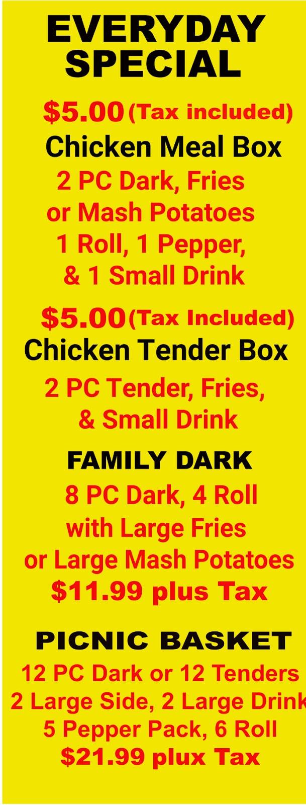 Williams Chicken | 11932 Elam Rd, Balch Springs, TX 75180, USA | Phone: (214) 242-7209