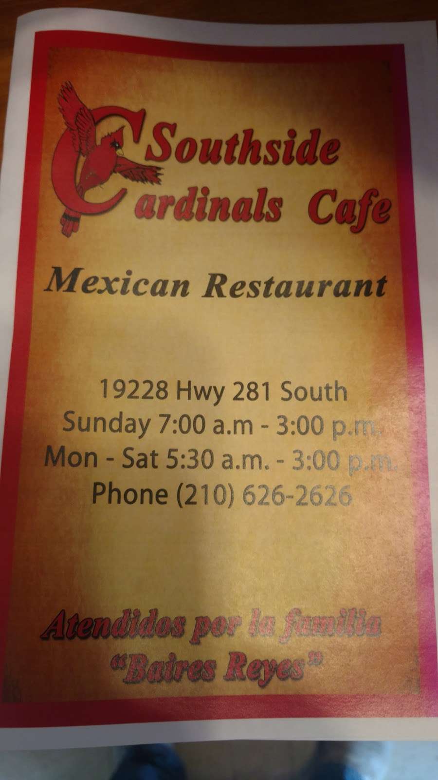 Southside Cardinal Cafe | San Antonio, TX 78221, USA | Phone: (210) 626-2626