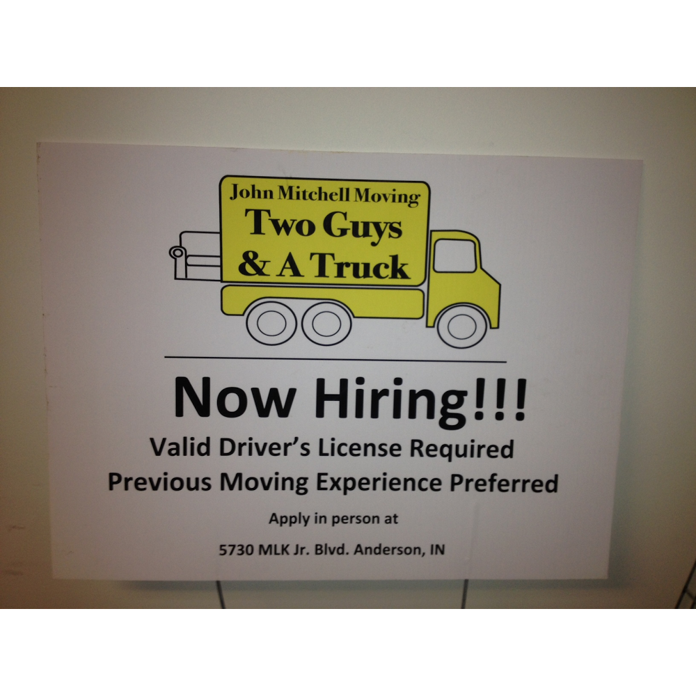 John Mitchell Moving / Two Guys & A Truck | 8455 Castlewood Dr, Indianapolis, IN 46250, USA | Phone: (317) 776-1447