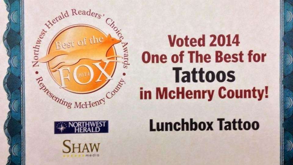 Lunchbox Tattoo & Body Piercing | 3604 N Chapel Hill Rd, Johnsburg, IL 60050, USA | Phone: (815) 363-8288