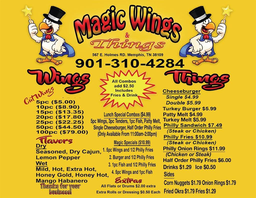 magic wings and things | 567 E Holmes Rd, Memphis, TN 38109, USA | Phone: (901) 310-4284