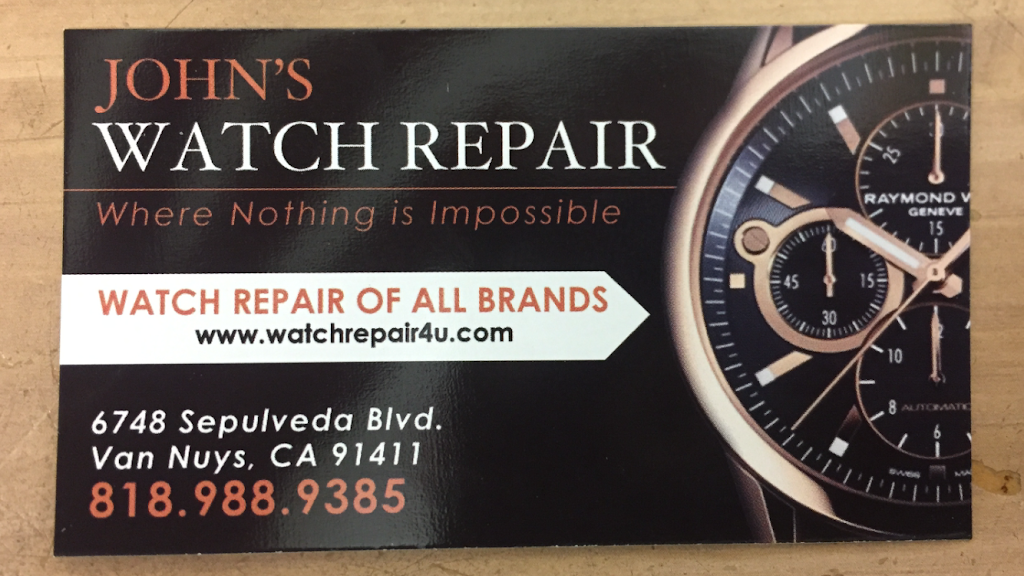 Johns Watch Repair | 6748 Sepulveda Blvd, Van Nuys, CA 91411, USA | Phone: (818) 988-9385