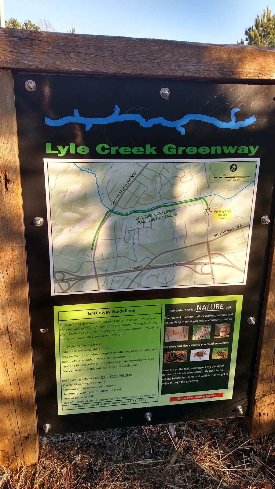 Lyle Creek Greenway Trailhead | 3635 Lai Ber Dr, Conover, NC 28613, USA | Phone: (704) 376-2556