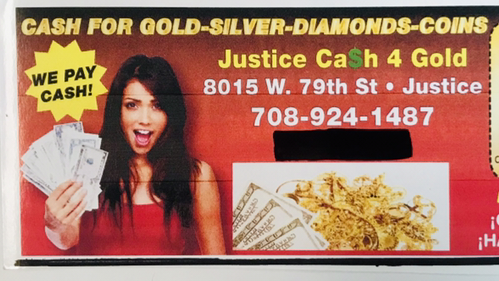 Justice Cash for Gold | 8015 W 79th St, Justice, IL 60458, USA | Phone: (708) 924-1487