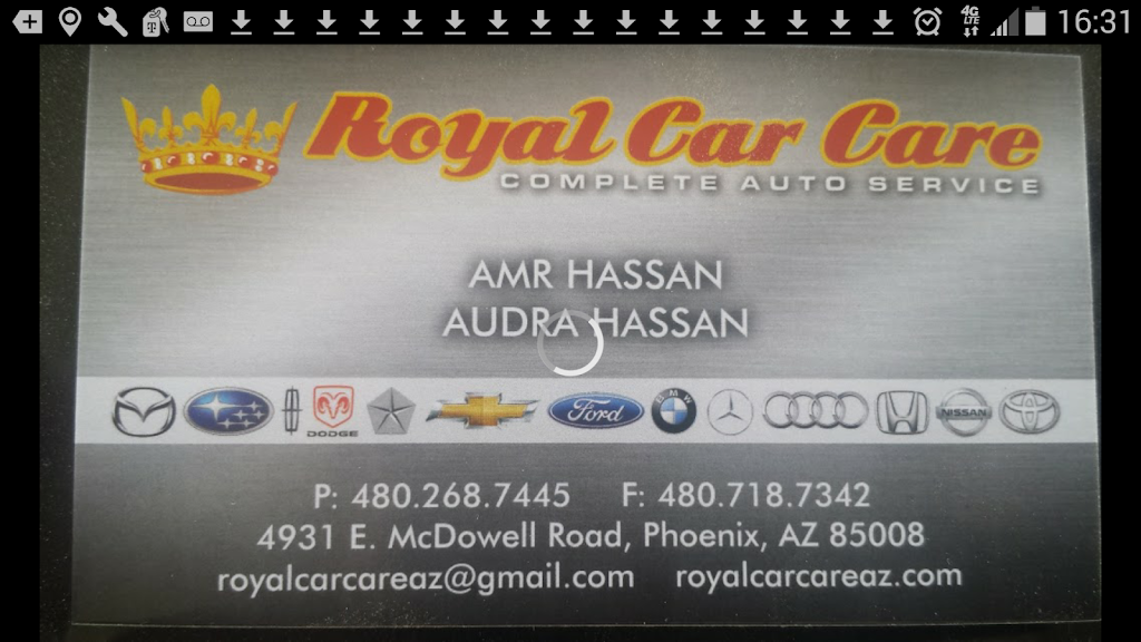 Royal Car Care | 4931 E McDowell Rd, Phoenix, AZ 85008, USA | Phone: (480) 268-7445