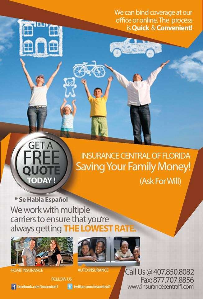 INSURANCE CENTRAL OF FLORIDA | 2701 Michigan Ave, Kissimmee, FL 34744, USA | Phone: (407) 850-8082