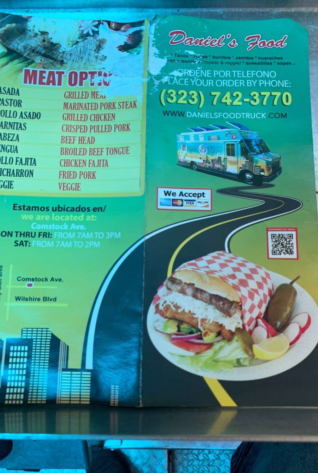 Daniels Lunch Truck | 799 Comstock Ave, Los Angeles, CA 90077, USA | Phone: (323) 742-3770