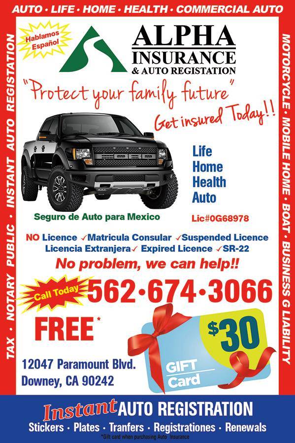 My Alpha Insurance Solutions Inc | 12047 Paramount Blvd, Downey, CA 90242, USA | Phone: (562) 674-3066