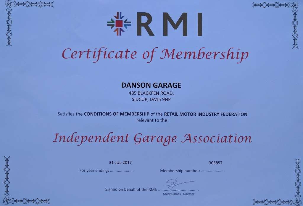 Danson Garage | 485 Blackfen Rd, Sidcup DA15 9NP, UK | Phone: 020 8303 0011