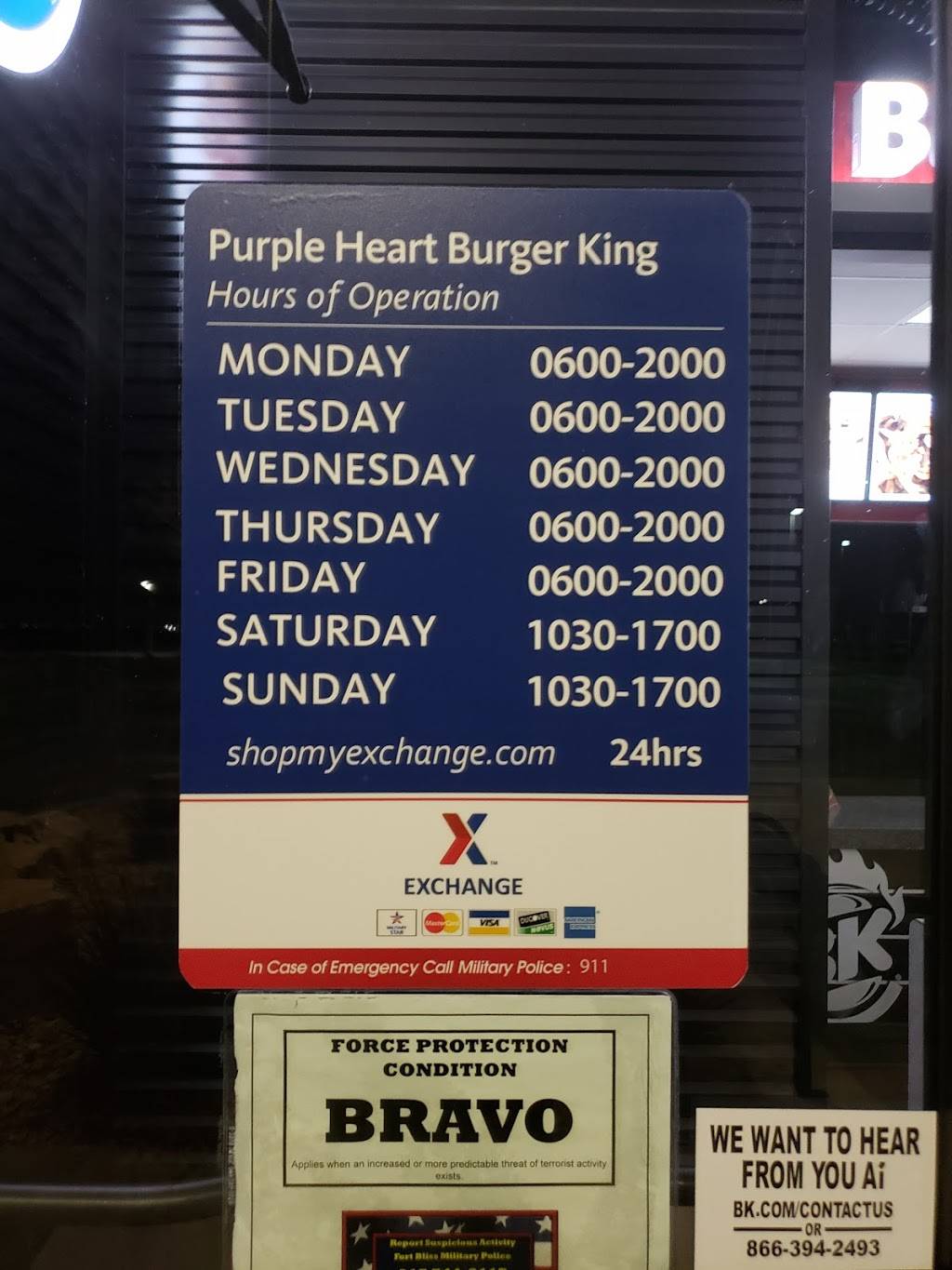 Burger King | 21233 Torch St, Fort Bliss, TX 79916, USA | Phone: (915) 741-5738
