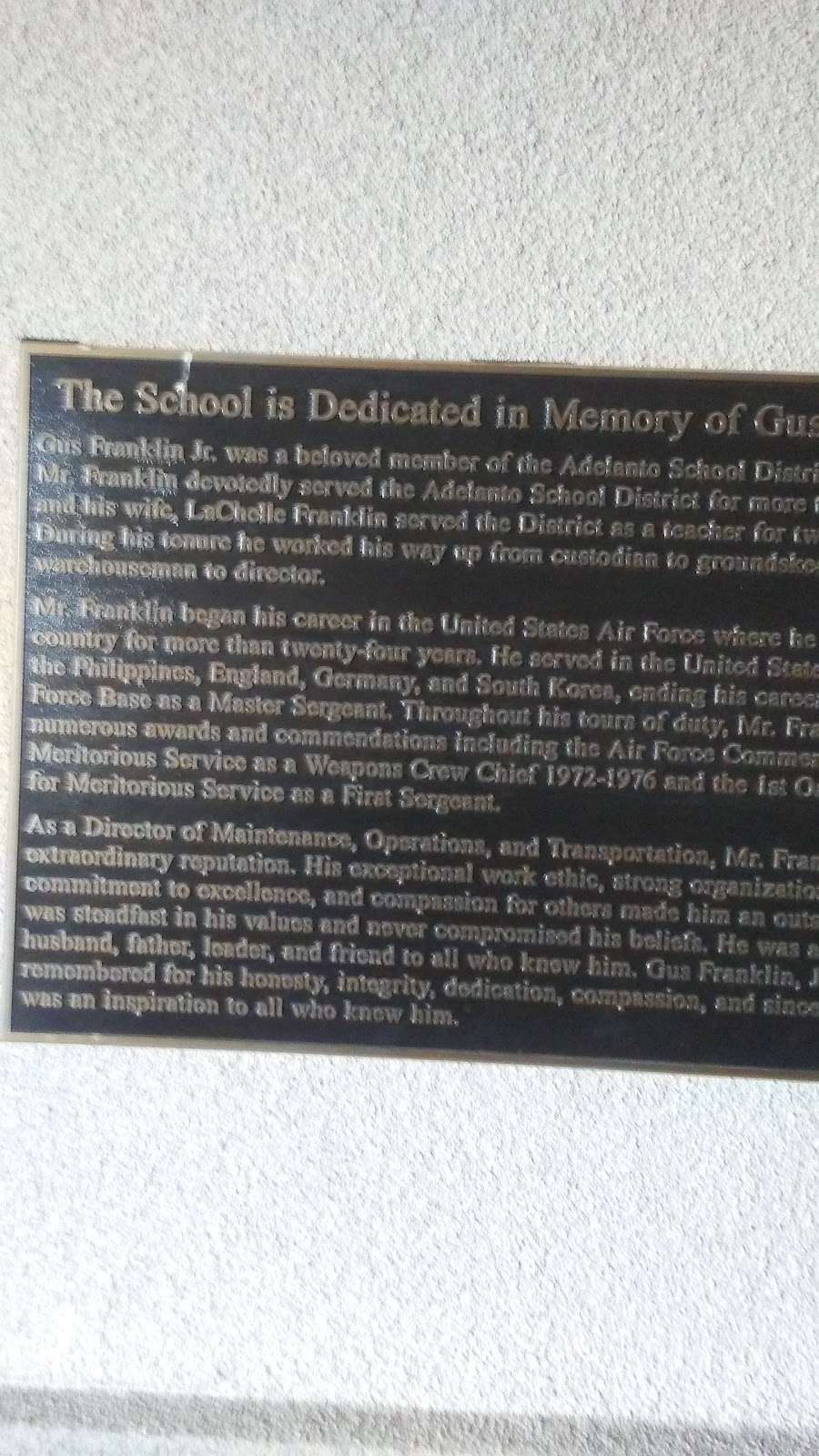 Gus Franklin Jr. Elementary school | 13125 Hopland St, Victorville, CA 92394, USA | Phone: (760) 530-7640