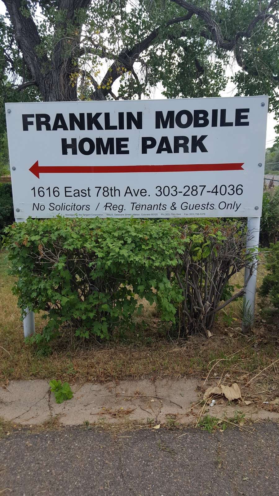 Franklin Mobile Home Park | 1616 E 78th Ave, Denver, CO 80229, USA | Phone: (303) 287-4036