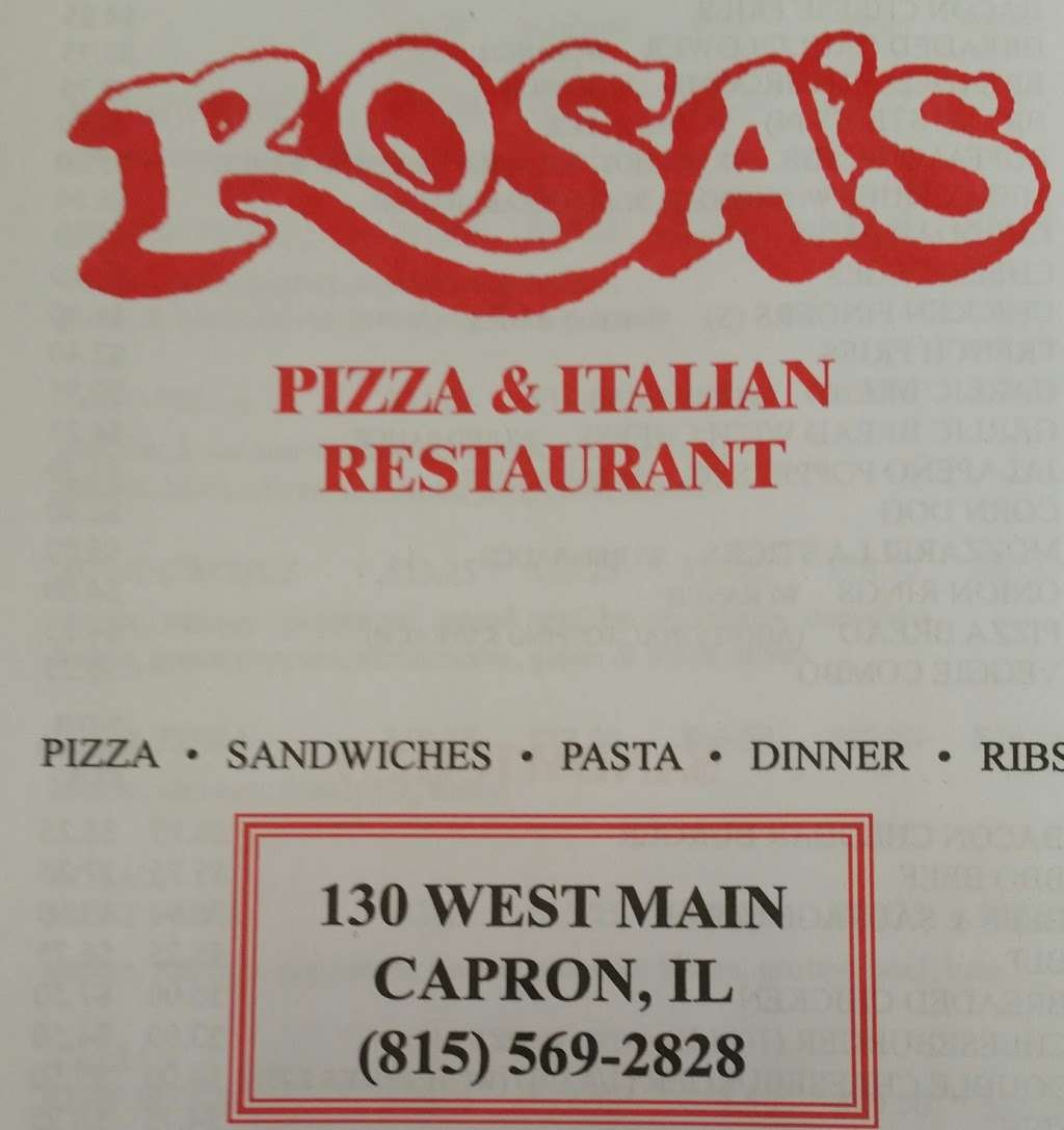Rosas Pizza & Italian Restaurant | 130 W Main St, Capron, IL 61012, USA | Phone: (815) 569-2828