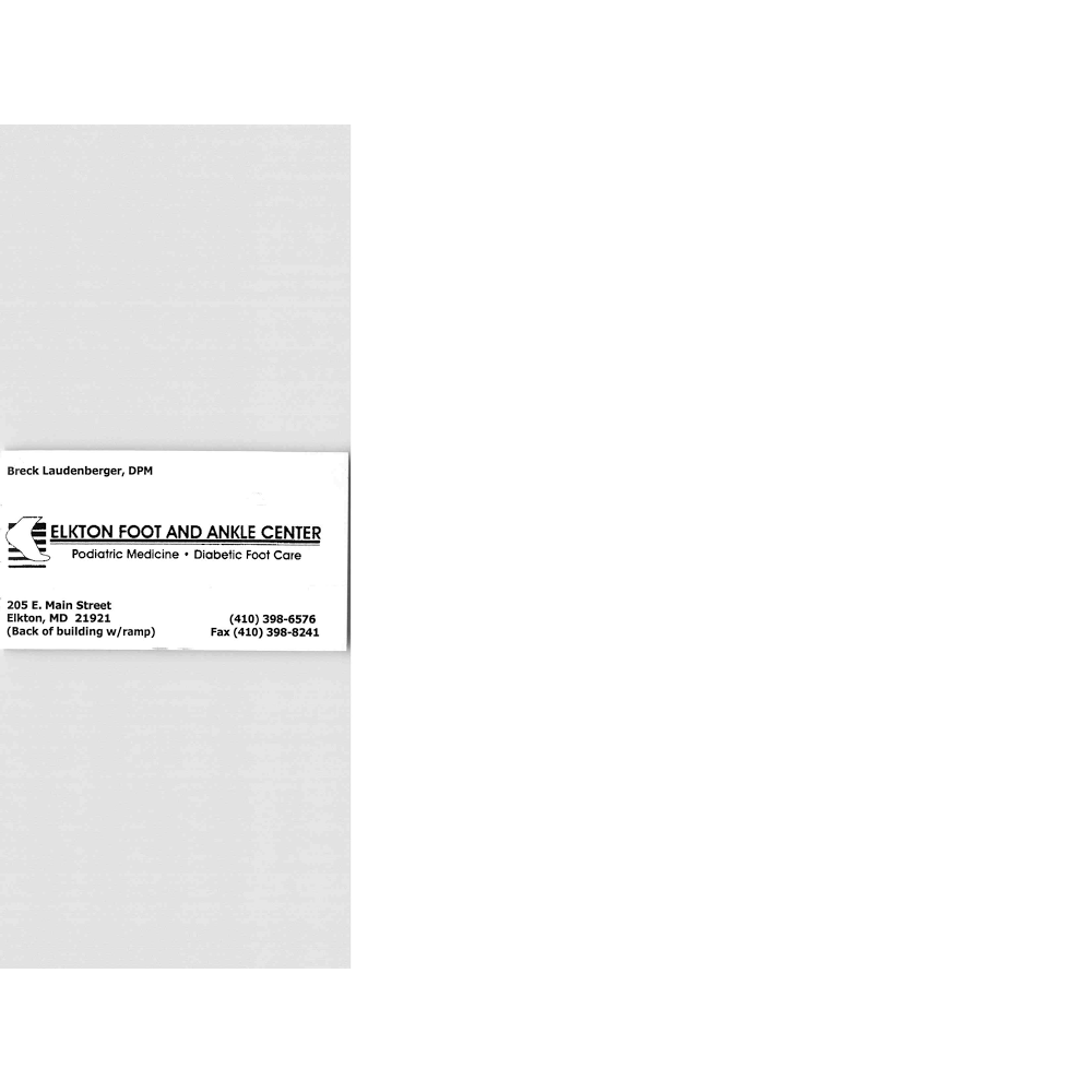 Elkton Foot & Ankle Center | 205 E Main St #111, Elkton, MD 21921 | Phone: (410) 398-6576