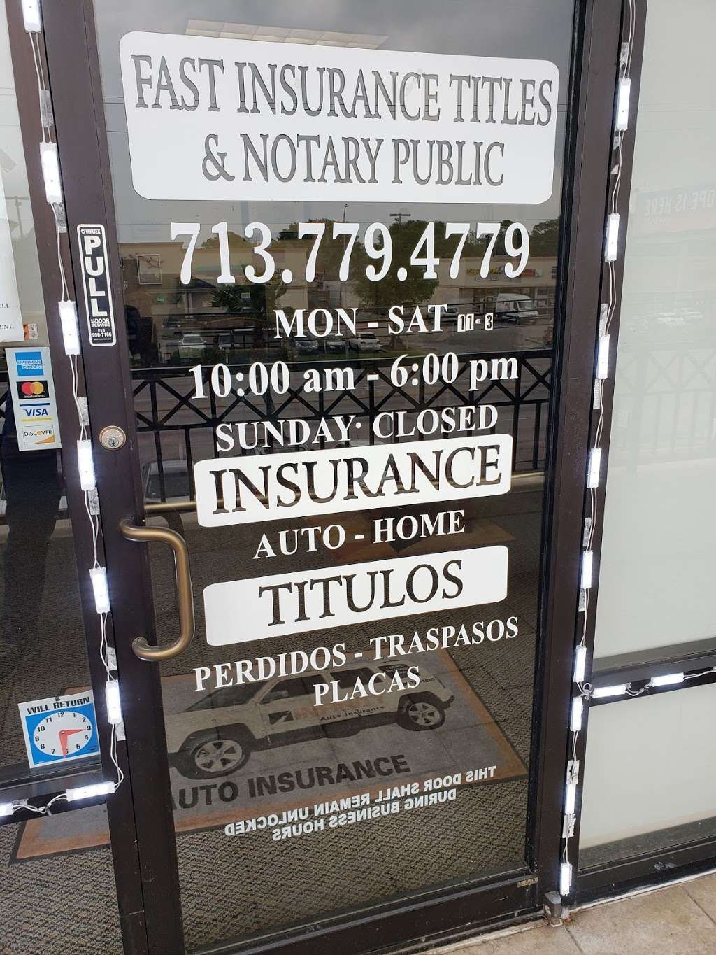 Fast Insurance Titles & Notary Public | 3201 Hillcroft St #2d, Houston, TX 77057, USA | Phone: (713) 779-4779