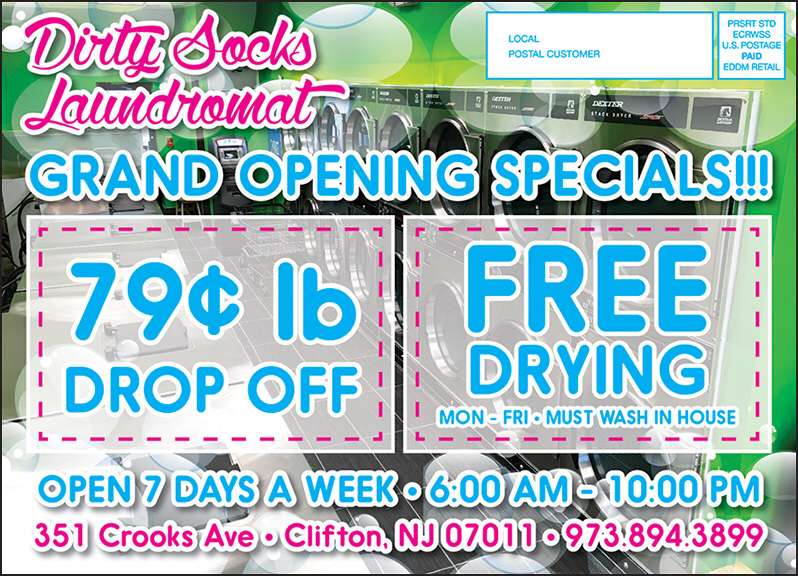 Dirty Socks Laundromat | 351 Crooks Ave, Clifton, NJ 07011, USA | Phone: (973) 894-3899