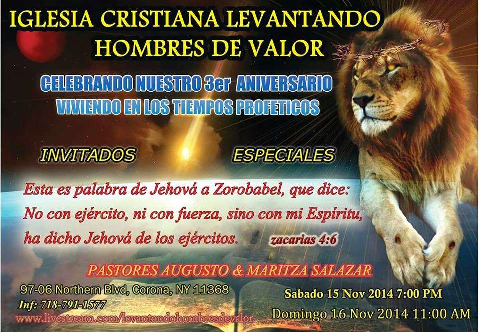 Iglesia Cristiana Levantando Hombres De Valor | 97-6 Northern Blvd, Corona, NY 11368, USA | Phone: (718) 791-1577