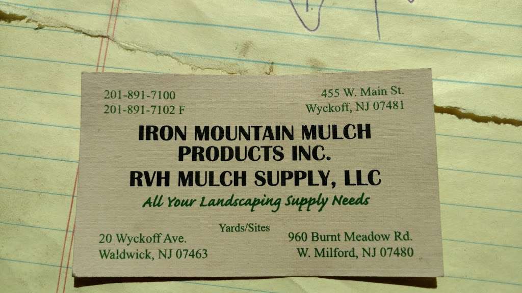 RVH Mulch | 960 Burnt Meadow Rd, Hewitt, NJ 07421, USA | Phone: (201) 891-7100
