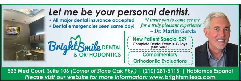 Bright Smile Dental | 523 Med Ct #106, San Antonio, TX 78258, USA | Phone: (210) 281-5115